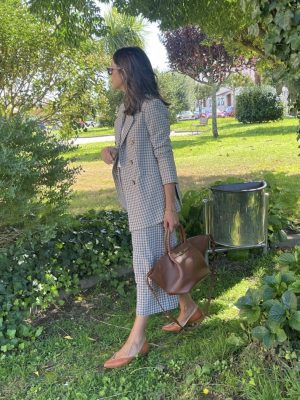 Blazer Pipa vichy avellana/turquesa (preventa 2 de Abril)