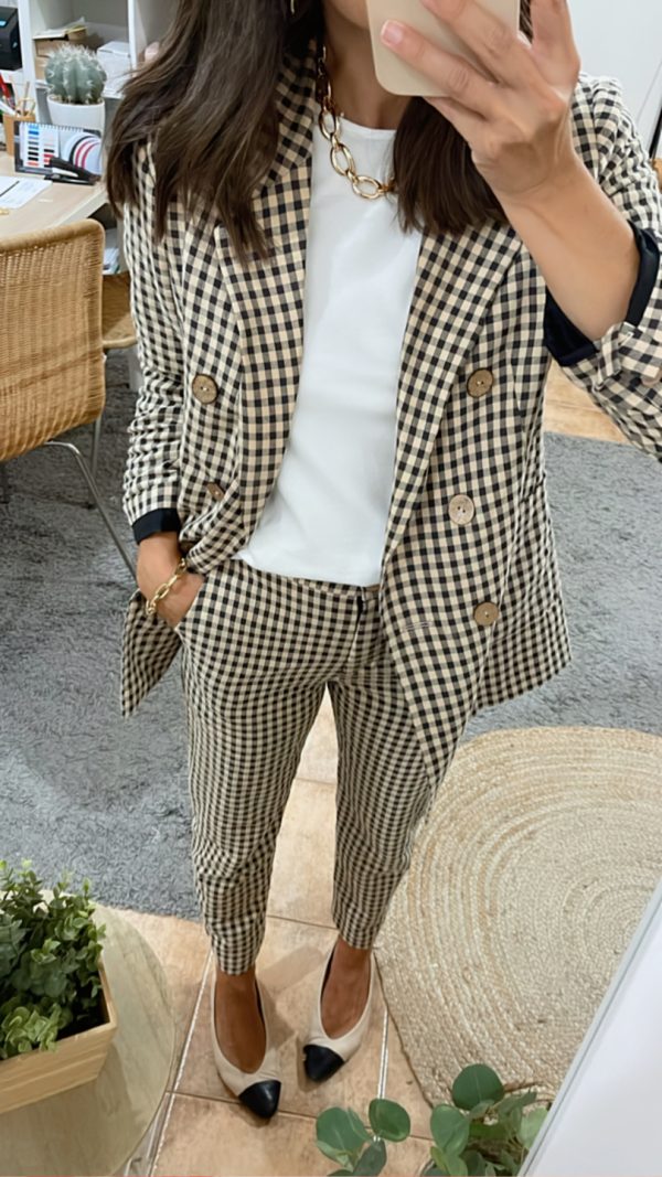 Pantalón Pipa vichy negro (preventa 2 de Abril) - Imagen 4
