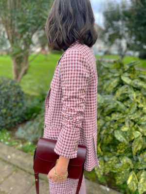 Blazer Pipa vichy burgundy (preventa 2 Abril)
