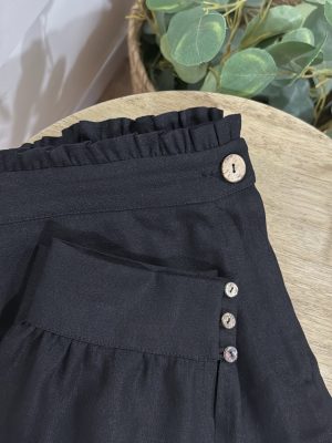 Pantalón Constanza Lino Negro (preventa con envío 27-30 Abril)