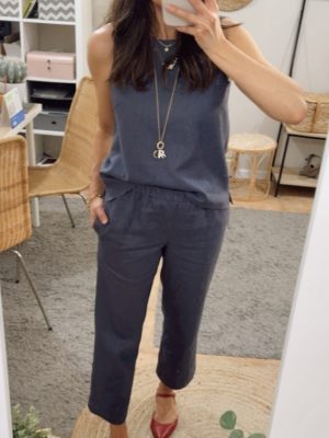 Pantalón Imelda Lino Azul (preventa con envío 17-24 Abril)