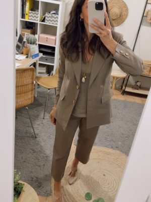 Blazer Renata lino topo (preventa con envío 5-12 Mayo)