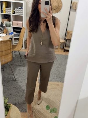 Pantalón Martina Lino Topo (preventa con envío 5-12 Mayo)