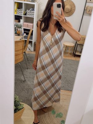 Vestido Martina Cuadros Topo (Preventa con envío 18-22 Mayo)