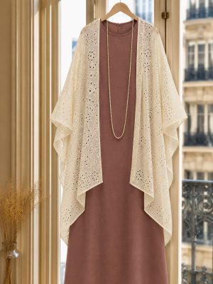 Poncho/Kimono Sofía algodón bordado (preventa con envío 30 Junio/ 6 Julio)