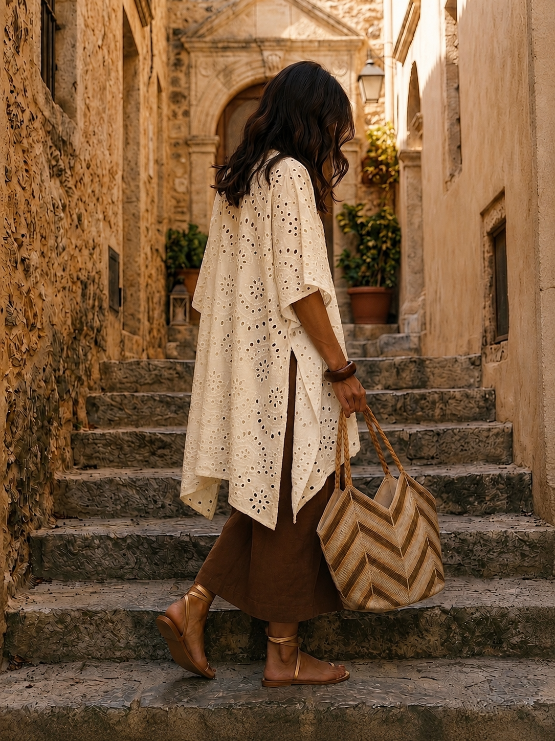Poncho/Kimono Sofía algodón bordado (preventa con envío 30 Junio/ 6 Julio) - Imagen 6