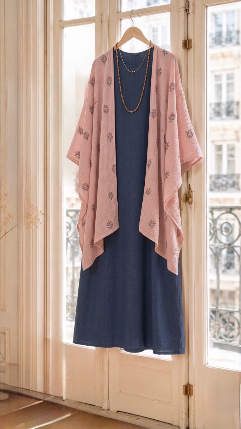 Poncho/Kimono Sofía gasa bordada (preventa con envío 30 Junio/ 6 Julio) - Imagen 5