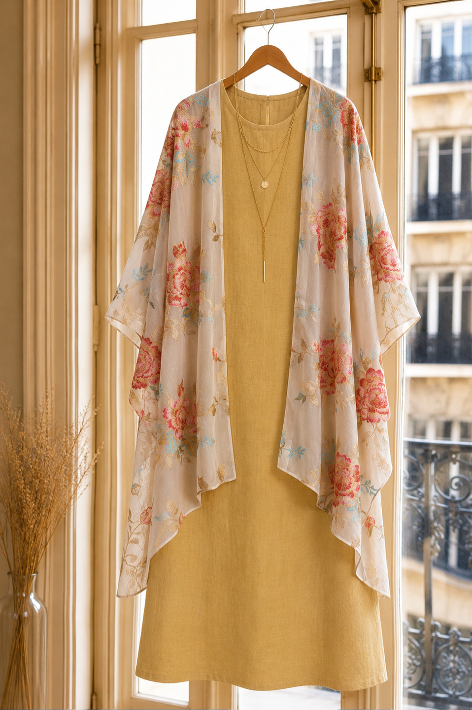 Poncho/Kimono Sofía viscosa bordada (preventa con envío 30 Junio/ 6 Julio) - Imagen 3