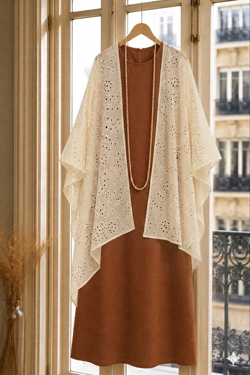Poncho/Kimono Sofía algodón bordado (preventa con envío 30 Junio/ 6 Julio) - Imagen 3