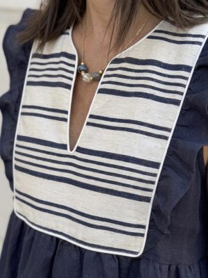 Vestido Juanita lino marinero rayas azul (prev.con envío 9-15 de Julio)