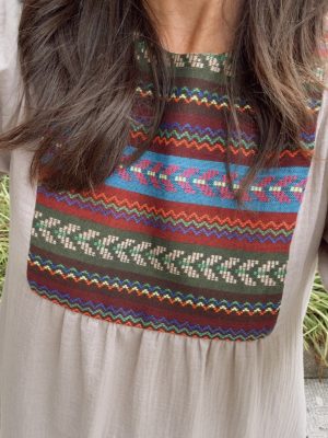 Vestido Loretta bambula piedra (preventa con envío 18-24 Sept.)