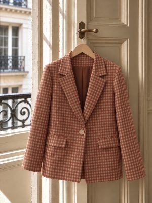 Blazer Renata vichy teja (preventa con envío 23-29 Octubre)