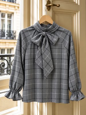Blusa Marguerite gris(preventa con envío 26 Nov /3 Dic)