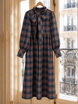Vestido Marguerite cuadros negro (preventa con envío 20-26 Nov)